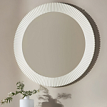 Зеркало в круглой фактурной раме Mirror Modern Texture белое варинант исполнения - 3 | Loft Concept в Саратове