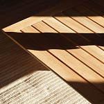 Дизайнерский кофейный стол из дерева с керамической столешницей уличный SWAY Coffee Table варинант исполнения - 10 | Loft Concept в Саратове