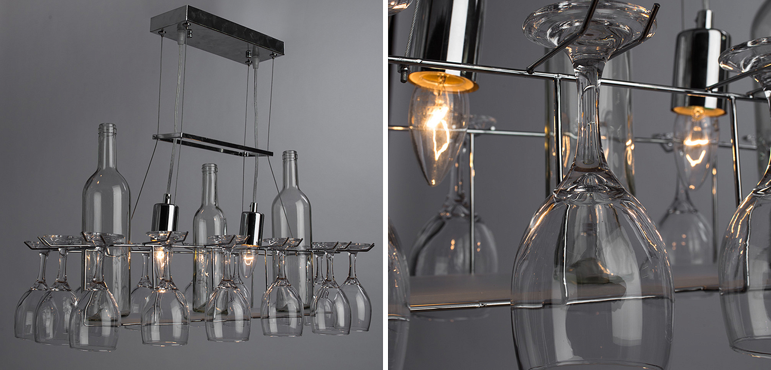 Люстра Bottles and Glasses Chandelier Люстра Bottles and Glasses Chandelier - Loft-Concept в Саратове