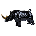 Статуэтка черный носорог с золотыми рогами Golden Horned Black Rhino варинант исполнения - 1 | Loft Concept в Саратове