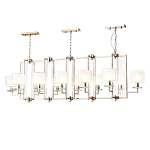 Люстра прямоугольной формы с 12-ю цилиндрическими плафонами из стекла Laurent варинант исполнения - 2 | Loft Concept в Саратове