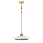 Подвесной светильник с плафоном в форме плоского купола и белой шарообразной лампой Eurofase варинант исполнения - 9 | Loft Concept в Саратове