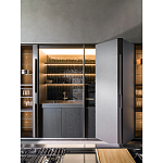 Кухонный гарнитур из дерева и камня с раздвижными дверцами OPERATING COLUMN 2.0 Dada Engenereed Kitchen варинант исполнения - 6 | Loft Concept в Саратове