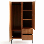 Шкаф с геометрическим рисунком на дверцах Anders Dark Wood варинант исполнения - 3 | Loft Concept в Саратове