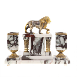 Настольный письменный набор из мрамора с декором в виде льва в подарочной упаковке Marble Accessory варинант исполнения - 4 | Loft Concept в Саратове