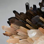 Люстра кргулая светодиодная из дымчатых и прозрачных необработанных кристаллов Raw Crystal варинант исполнения - 1 | Loft Concept в Саратове