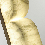 Бра с изогнутым плафоном из белого алебастра на прямоугольном основании Cryptocrystalline Stone варинант исполнения - 5 | Loft Concept в Саратове