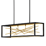 Люстра прямоугольная черного цвета с декором в виде ветвей в золотой отделке Hinkley варинант исполнения - 1 | Loft Concept в Саратове