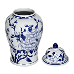 Ваза с крышкой и синим цветочным узором Blue & White Ornament  варинант исполнения - 2 | Loft Concept в Саратове
