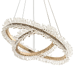 Люстра два кольца с хрустальным декором Rowan Crystal Ring Horizontal Gold Chandelier варинант исполнения - 1 | Loft Concept в Саратове