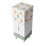 Тумба белая с рисунком Tall Forest Ok White варинант исполнения - 3 | Loft Concept в Саратове