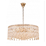 Люстра круглая с хрустальными подвесками на золотистом каркасе Roul Crystal Light варинант исполнения - 8 | Loft Concept в Саратове