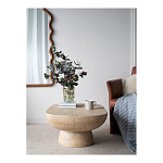 Столик кофейный кремового цвета с овальной столешницей и круглым основанием Cream Dalmen Table варинант исполнения - 7 | Loft Concept в Саратове