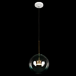 Подвесной светильник с прозрачным бирюзовым стеклянными плафоном и золотыми деталями Диаметр 30 Giopato & Coombes варинант исполнения - 2 | Loft Concept в Саратове