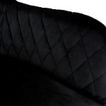 Барный стул со спинкой и подлокотниками на 4-х металлических ножках Douglas Rhombus Черный Велюр варинант исполнения - 3 | Loft Concept в Саратове