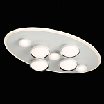 Потолочный светильник овальной формы белого цвета с 7-ю лампами Lunar Pebbles варинант исполнения - 2 | Loft Concept в Саратове