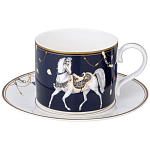 Чайный набор из фарфора с изображением лошадей на 6 персон 12 предметов Porcelain Horse Set варинант исполнения - 1 | Loft Concept в Саратове