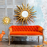 Зеркало-солнце круглое с золотыми с лучами Rays of Peace варинант исполнения - 2 | Loft Concept в Саратове