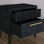 Прикроватная Тумбочка Primo с двумя ящиками Черный дуб варинант исполнения - 7 | Loft Concept в Саратове