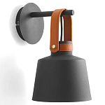 Черное матовое бра с декором под кожу Chestery варинант исполнения - 1 | Loft Concept в Саратове