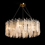 Люстра круглая с прозрачными стержнями разной длины Textured Glass Chandelier варинант исполнения - 3 | Loft Concept в Саратове