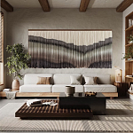 Пейзаж из нитей Макраме Wall decor Black and White Landscape варинант исполнения - 1 | Loft Concept в Саратове