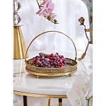 Блюдо круглое с ручкой и голубым фарфоровым дном с цветочным рисунком Blue Garden варинант исполнения - 4 | Loft Concept в Саратове