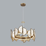 Люстра круглая с полукруглыми плафонами из искусственного алебастра в бронзовой оправе Marbella варинант исполнения - 7 | Loft Concept в Саратове