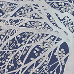 Обои ручная роспись в стиле Арт-деко Windswept Blossom Special Colourway on Dark Blue dyed silk варинант исполнения - 2 | Loft Concept в Саратове