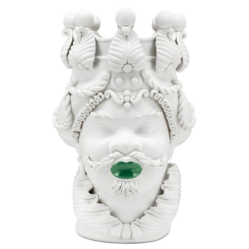 Ваза Vase Moro Man Big Lipstick Белый Зеленый Ваза Vase Moro Man Big Lipstick Белый Зеленый в Саратове | Loft Concept