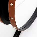 Зеркало овальное в металлической раме с кожаной отделкой Loft in Reflection варинант исполнения - 3 | Loft Concept в Саратове