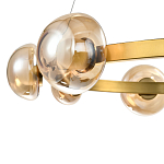 Люстра подвесная светодиодная с 9-ю круглыми плафонами коньячного цвета Iona Chandelier Brass  варинант исполнения - 2 | Loft Concept в Саратове