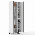 Двухдверный шкаф белого цвета Strict Lines варинант исполнения - 3 | Loft Concept в Саратове