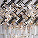 Люстра многоярусная с переплетенными металлическими элементами черного и золотого цвета и прозрачными хрустальными подвесками Empire Chandelier Crystal варинант исполнения - 6 | Loft Concept в Саратове