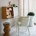 Приставной стол с отделкой из джута Juti D30 см варинант исполнения - 8 | Loft Concept в Саратове