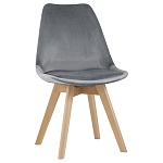 Стул с мягким велюровым сиденьем Arvika Grey варинант исполнения - 1 | Loft Concept в Саратове