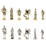 Шахматы в ларце из натуральных камней Долерит Малахит Мрамор Decorative Thematic Chess Русь варинант исполнения - 8 | Loft Concept в Саратове