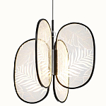 Люстра с гравировкой на акриловых плафонах Gravyura Black D 50 см варинант исполнения - 1 | Loft Concept в Саратове