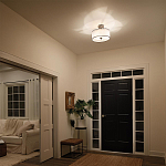 Потолочный светильник с двойным цилиндрическим плафоном из белого стекла и прозрачной органзы Kichler варинант исполнения - 6 | Loft Concept в Саратове