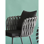 Стул мягкий с декором в виде плетеных лент на спинке и подлокотниках Semicircular Chair Decorated with Ribbons варинант исполнения - 3 | Loft Concept в Саратове