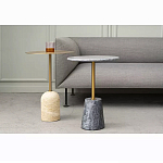 Кофейный столик круглый из мрамора серый Reliable Foundation варинант исполнения - 5 | Loft Concept в Саратове