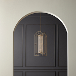 Люстра золотая с внутренним цилиндром из хрустальных бусин Romantic Lantern варинант исполнения - 3 | Loft Concept в Саратове