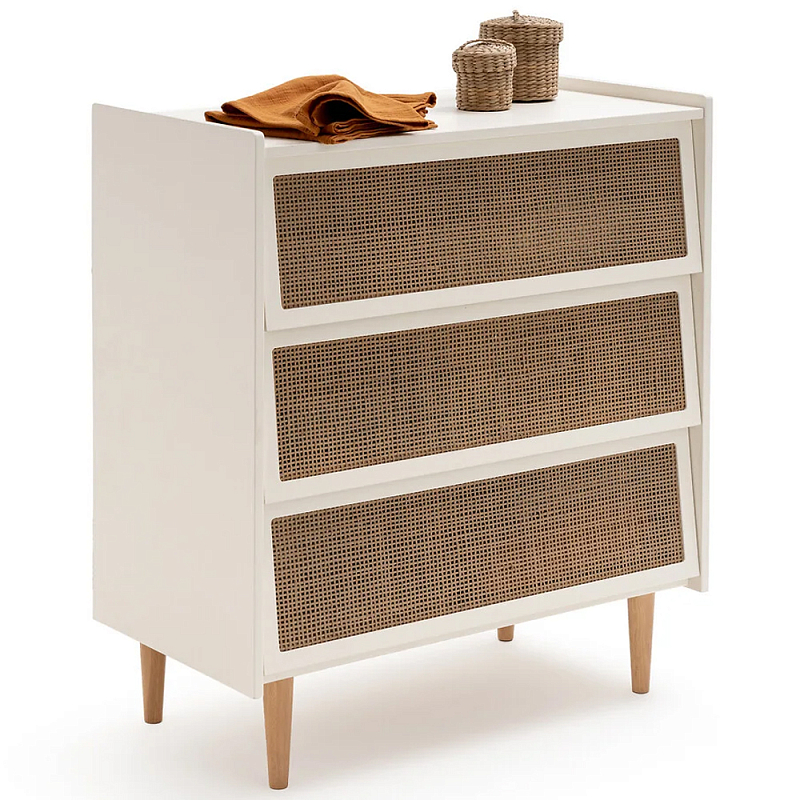 Комод с 3-мя ящиками из ротанга Blais Cream Wicker Furniture Кремовый Коричневый Древесина Комод с 3-мя ящиками из ротанга Blais Cream Wicker Furniture Кремовый Коричневый Древесина в Саратове | Loft Concept