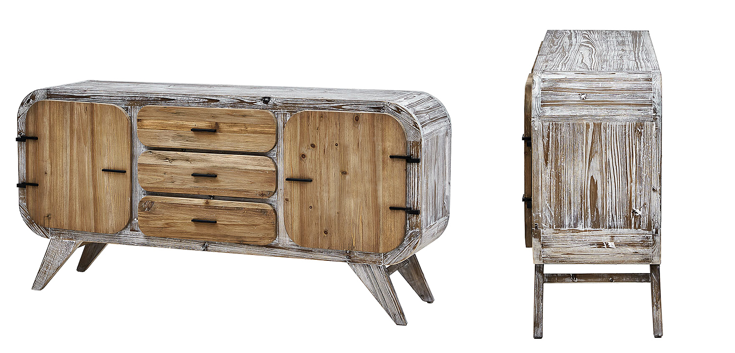 Комод в стиле Лофт Kelowm chest of drawers с 3-мя ящиками и 2-мя дверцами Комод в стиле Лофт Kelowm chest of drawers с 3-мя ящиками и 2-мя дверцами - Loft-Concept в Саратове