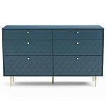 Комод с 6 выдвижными ящиками Scale Ornament Blue Chest of Drawers варинант исполнения - 1 | Loft Concept в Саратове