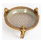 Чаша фарфоровая на бронзовых ножках в виде ангелов Porcelain Angels of Paradise варинант исполнения - 3 | Loft Concept в Саратове