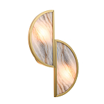 Бра с двумя полукруглыми плафонами из искусственного алебастра в бронзовой оправе Marbella варинант исполнения - 7 | Loft Concept в Саратове