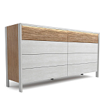 Комод 8 ящиков с подсветкой на рельефном фасаде Warm Industrial варинант исполнения - 2 | Loft Concept в Саратове