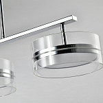 Люстра светодиодная с 4-мя круглыми прозрачными плафонами цилиндрической формы из акрила и стекла с пультом для регулировки света Glass Lamp Chromium варинант исполнения - 2 | Loft Concept в Саратове