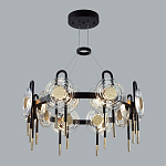 Люстра подвесная круглая черного цвета с круглыми прозрачными плафонами Virelia  варинант исполнения - 3 | Loft Concept в Саратове